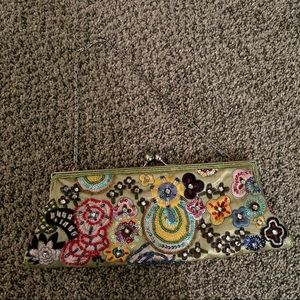 embroidery clutch